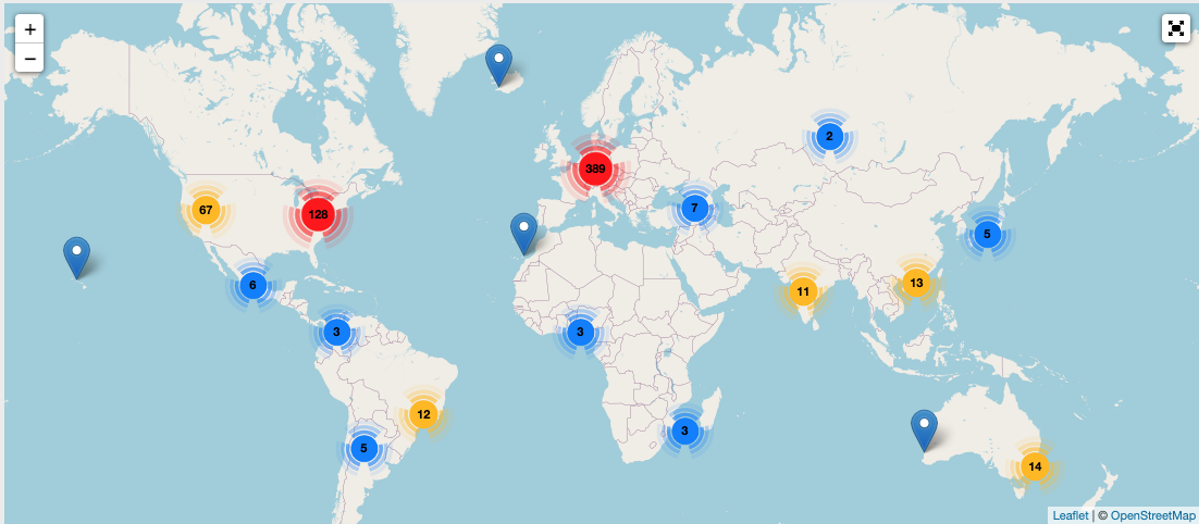 Mapa de Hackerspaces